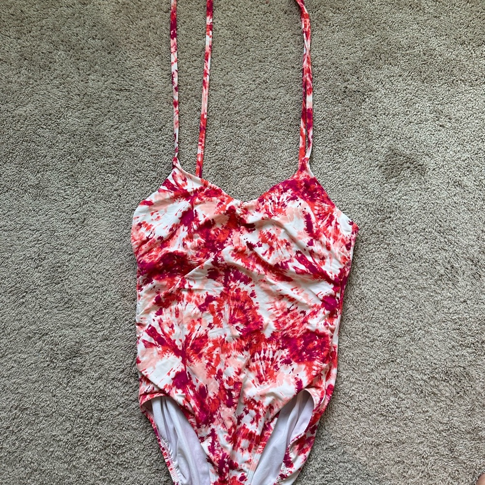 Tie-Dye Swimsuit with Straps